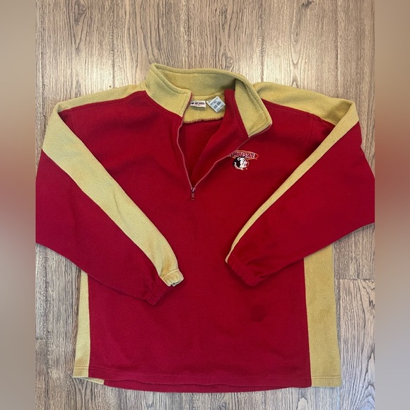 Vintage Florida State Seminoles Sweatshirt Mens XL Red Gold Fleece 1/4 Zip NCAA - Picture 1 of 4